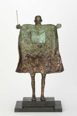 Bronze sculpture of a conductor