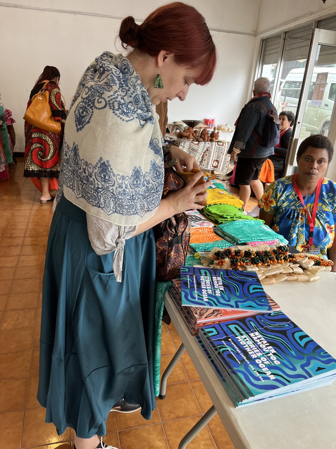 Leah Wilson acquiring books for the Library’s collection, Vanuatu