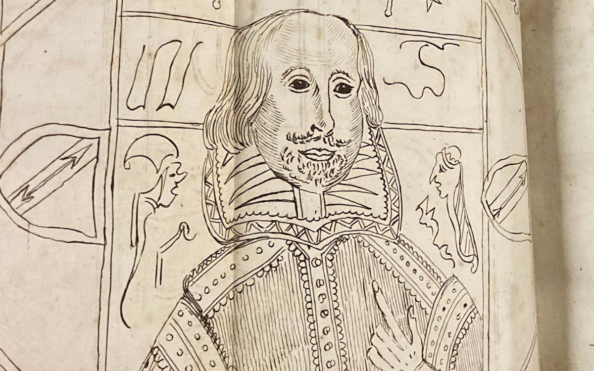 A drawing of William Shakespeare.