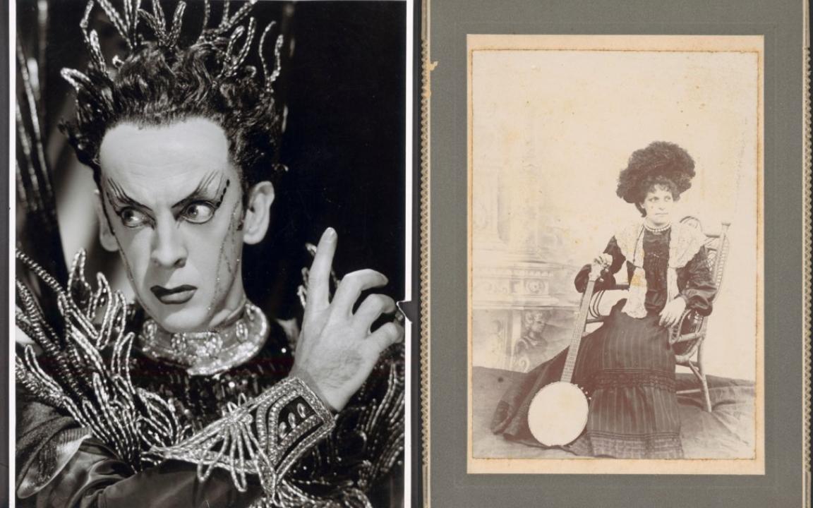 Two images side-by-side: On the left hand side, Sir Robert Helpmann. On the right hand side, Bessie Campbell.