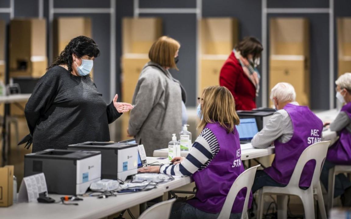 Early voting centre in Adelaide 21 May 2022