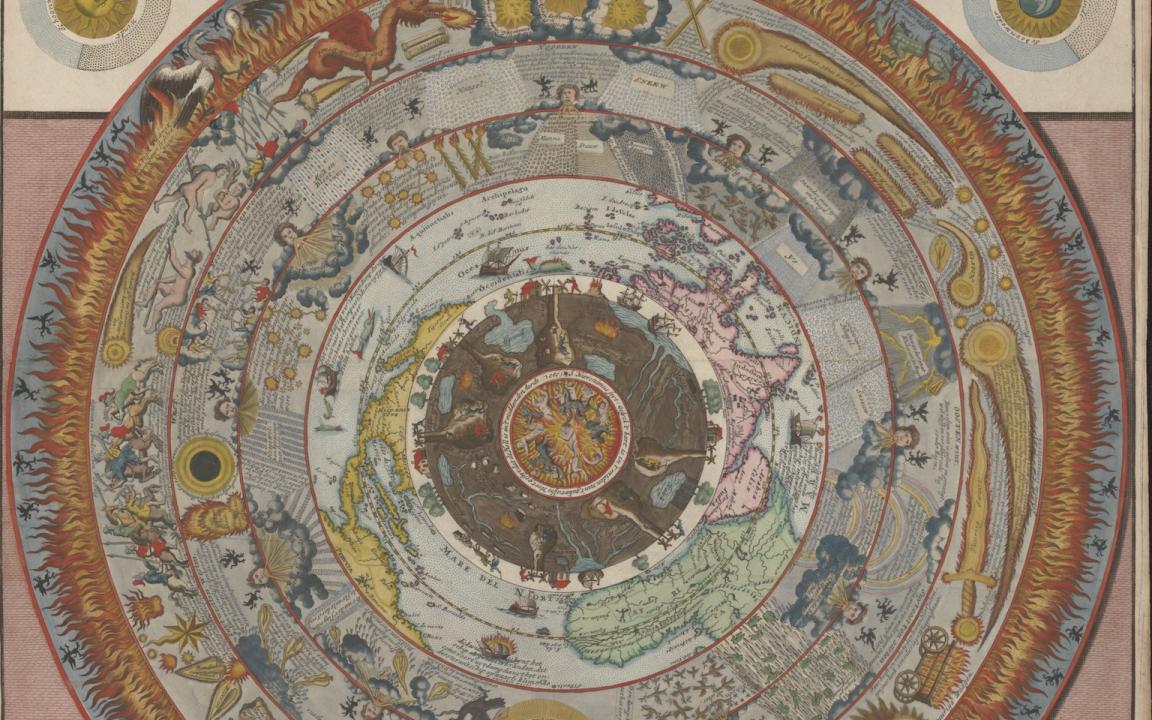 A cosmographical map of the Asia-Pacific region with 8 concentric rings