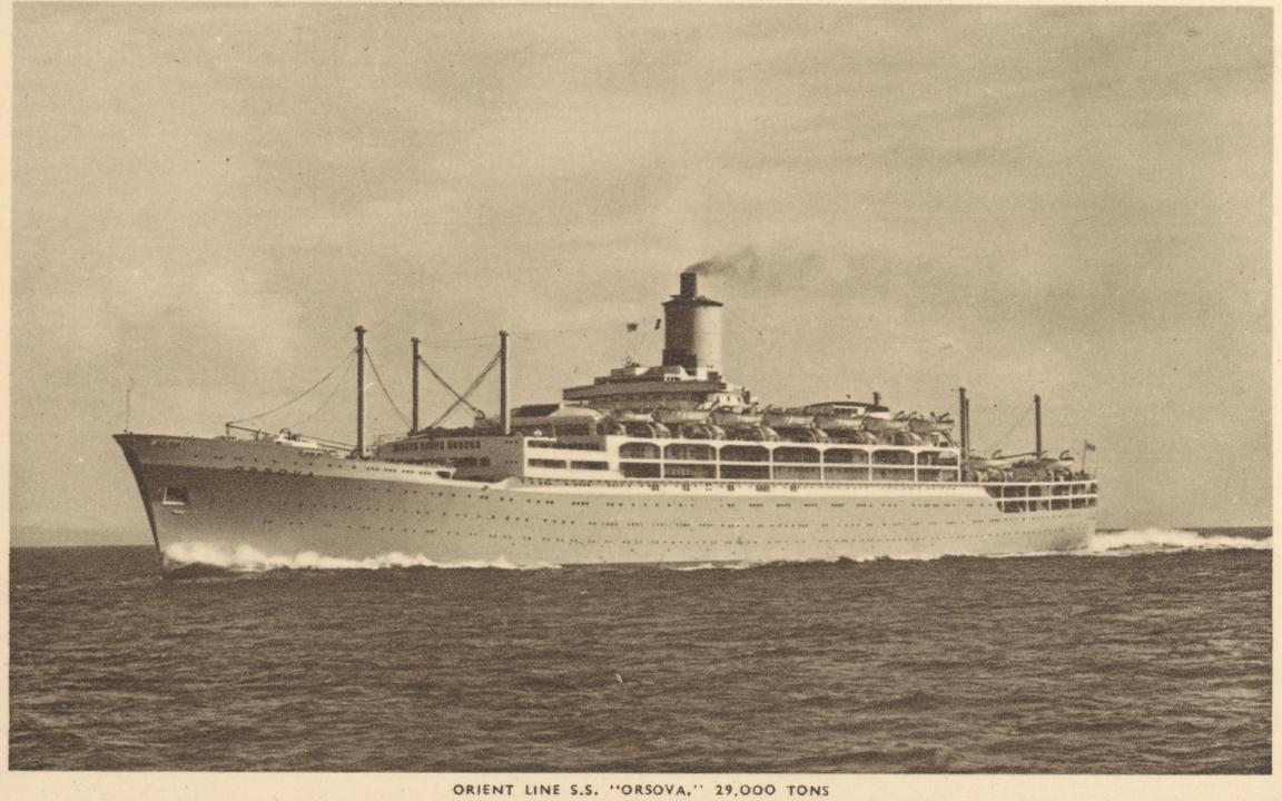 Photo of a large passenger ship from the 1950s