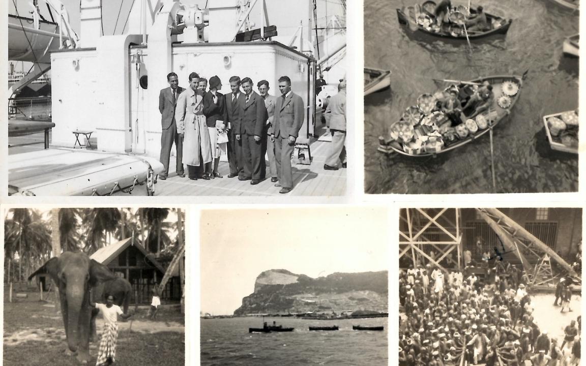 Five old photos taken in 1939 around Asia and the Strait of Gibraltar