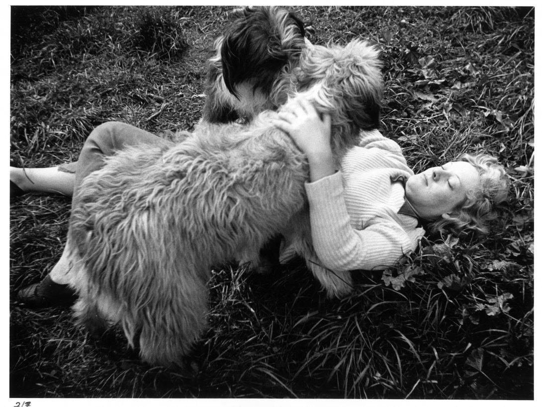 Albert Tucker, Joy Hester at Heide playing with the Reed's dogs