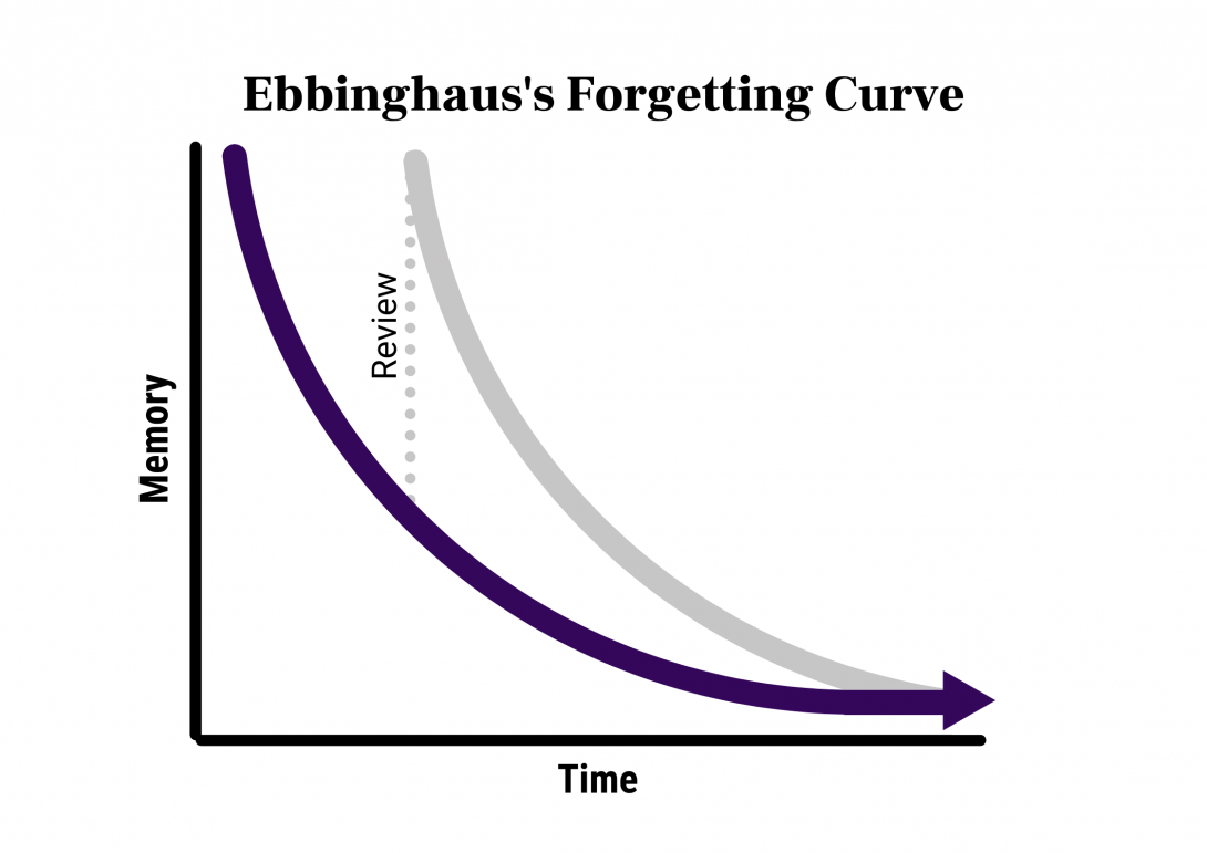 Ebbinghaus's Forgetting Curve, which shows how memory declines over time