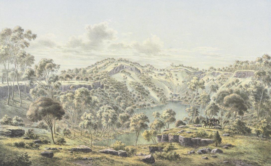 Eugen von Guérard, Crater of Mount Eccles, Victoria, 1867