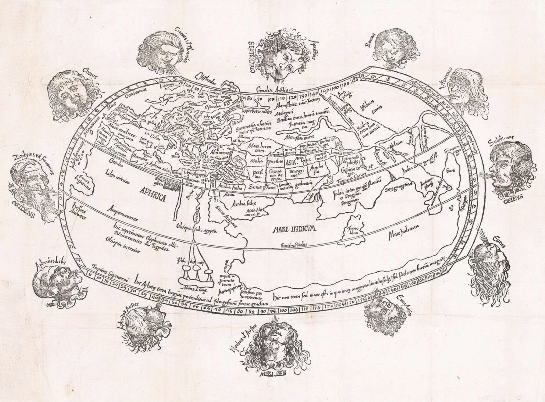 World map from the 1503 edition of Gregor Reisch, Margarita Philosophica