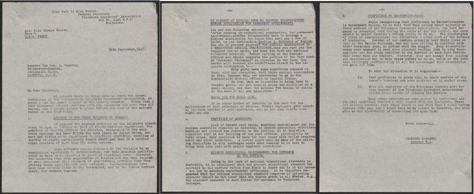 A three-page typewritten letter in black ink.