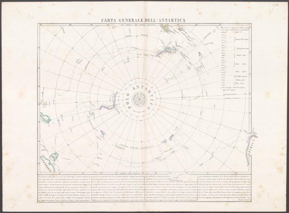 An old map of Antarctica from 1842.