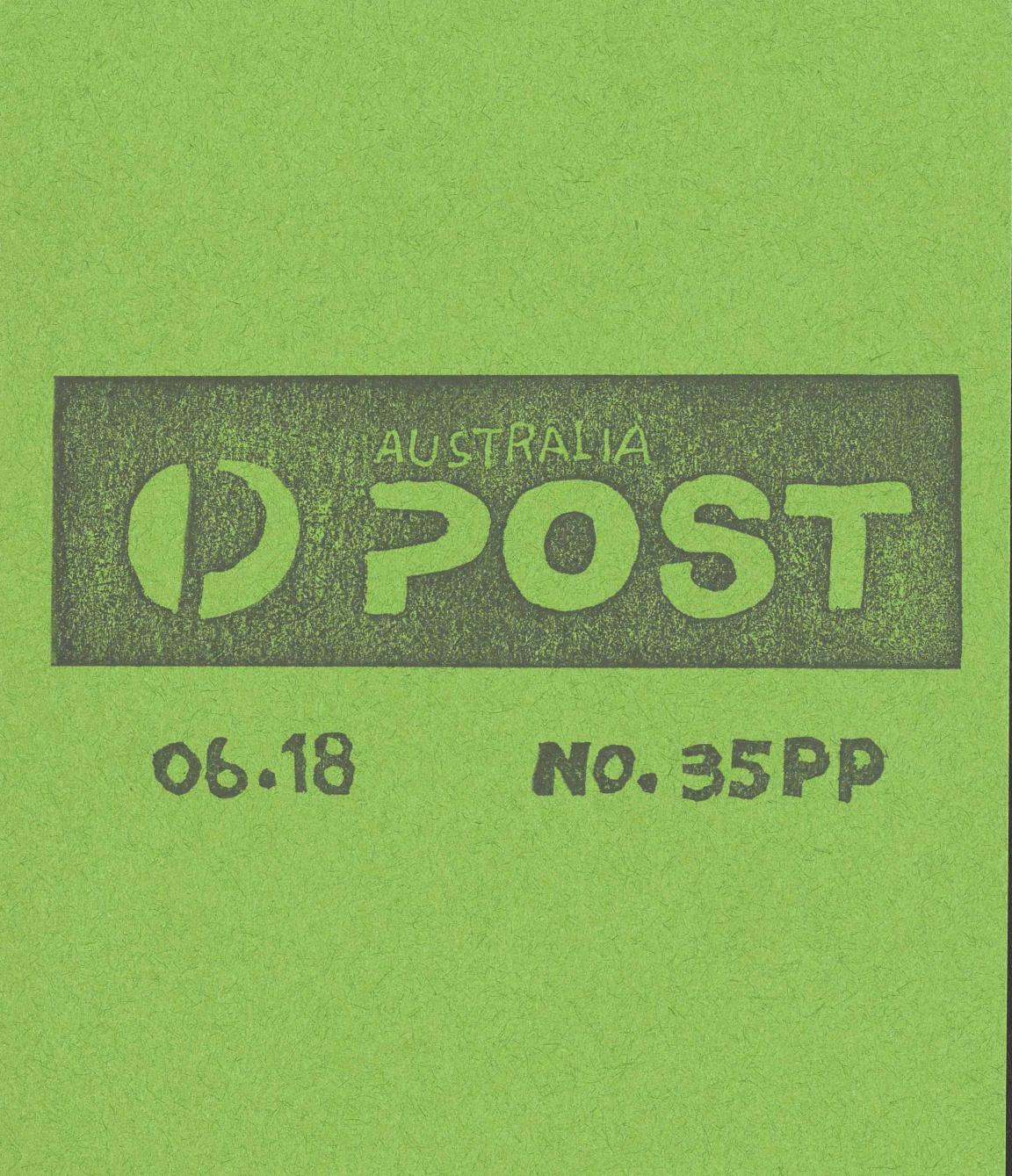 A green background with the 2018 Australia Post logo printed on it.