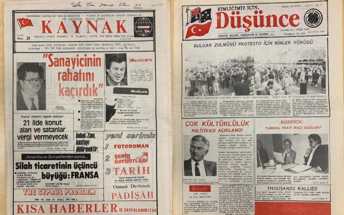 The front pages of two different Turkish language newspapers.