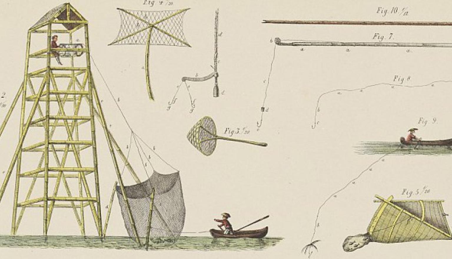 Illustrated Indonesian fishing tools